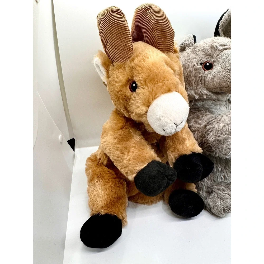 Eco‎ Pals Bighorn Ram and Wolf Plush Hand Puppets Sustainable Recycled Toys Lot